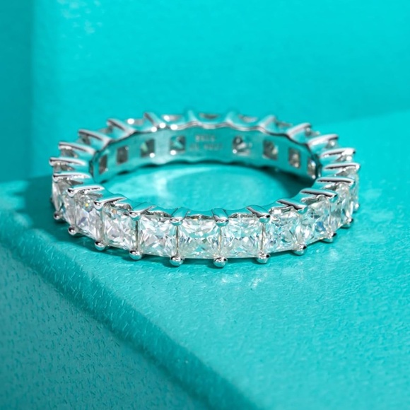 Certified 5 Carat Princess Cut Diamond Eternity Ring ~Wedding Bridal Anniversary